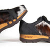 [Fell Natur] Luca Fell Herren Clog Sneaker mit biegsamer nachhaltiger holzsohle und tricolore kuhfell, farbe: fell natur, holzclogs woody, woody schuhe, woody shoes, handgemachte holzschuhe aus österreich, kärnten