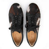 [Fell Natur] Luca Fell Herren Clog Sneaker mit biegsamer nachhaltiger holzsohle und tricolore kuhfell, farbe: fell natur, holzclogs woody, woody schuhe, woody shoes, handgemachte holzschuhe aus österreich, kärnten