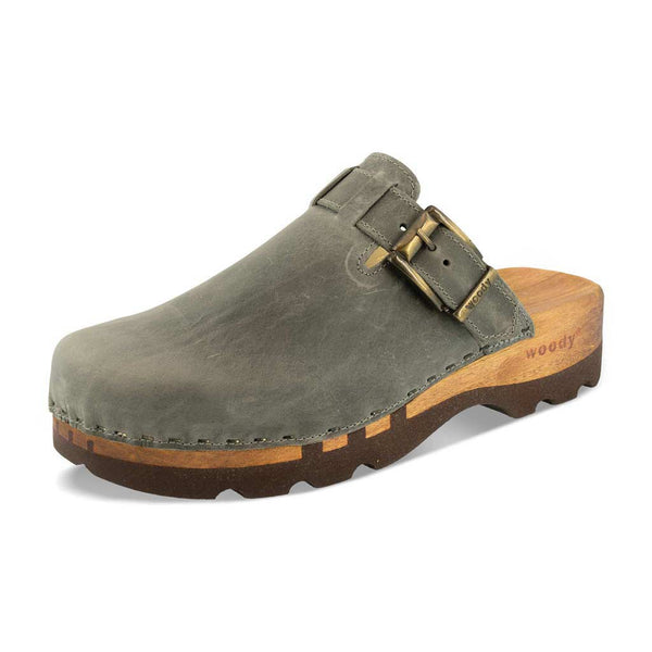 [Bleir] Lukas Clogs Herren mit biegsamer nachhaltiger holzsohle, der bestseller, farbe: bleir (grau), holzclogs woody, woody schuhe, woody shoes, handgemachte holzschuhe aus österreich, kärnten