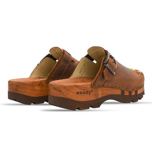 [Tabacco] Lukas Kärnten Herren Clog mit stick und biegsamer nachhaltiger holzsohle, der bestseller, farbe: tabacco-braun, holzclogs woody, woody schuhe, woody shoes, handgemachte holzschuhe aus österreich, kärnten
