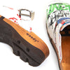 [Showtime] Lukas Clogs Herren mit biegsamer nachhaltiger holzsohle, der bestseller, farbe: showtime (multicolor-westwood), holzclogs woody, woody schuhe, woody shoes, handgemachte holzschuhe aus österreich, kärnten