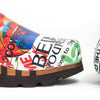[Showtime] Lukas Clogs Herren mit biegsamer nachhaltiger holzsohle, der bestseller, farbe: showtime (multicolor-westwood), holzclogs woody, woody schuhe, woody shoes, handgemachte holzschuhe aus österreich, kärnten