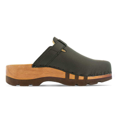 [Schwarz] Lukas Kärnten Herren Clog mit stick und biegsamer nachhaltiger holzsohle, der bestseller, farbe: schwarz, holzclogs woody, woody schuhe, woody shoes, handgemachte holzschuhe aus österreich, kärnten