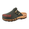 [Schwarz] Lukas Kärnten Herren Clog mit stick und biegsamer nachhaltiger holzsohle, der bestseller, farbe: schwarz, holzclogs woody, woody schuhe, woody shoes, handgemachte holzschuhe aus österreich, kärnten