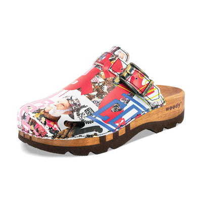[Kaiser Franz Joseph] Lukas Clogs Herren mit biegsamer nachhaltiger holzsohle, der bestseller, farbe: kaiser franz joseph (multicolor), holzclogs woody, woody schuhe, woody shoes, handgemachte holzschuhe aus österreich, kärnten
