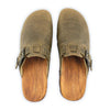 [Olivia] Lukas Clogs Herren mit biegsamer nachhaltiger holzsohle, der bestseller, farbe: olivia (grün), holzclogs woody, woody schuhe, woody shoes, handgemachte holzschuhe aus österreich, kärnten