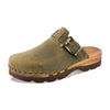 [Olivia] Lukas Clogs Herren mit biegsamer nachhaltiger holzsohle, der bestseller, farbe: olivia (grün), holzclogs woody, woody schuhe, woody shoes, handgemachte holzschuhe aus österreich, kärnten