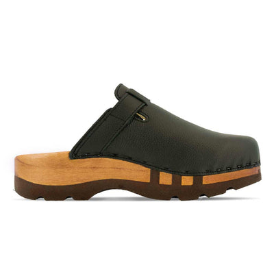 [Schwarz] Lukas Clogs Herren mit biegsamer nachhaltiger holzsohle, der bestseller, farbe: schwarz, holzclogs woody, woody schuhe, woody shoes, handgemachte holzschuhe aus österreich, kärnten