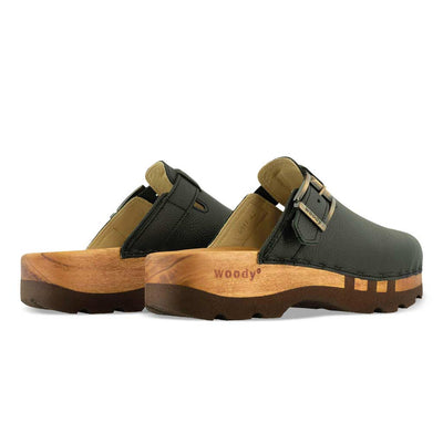 [Schwarz] Lukas Clogs Herren mit biegsamer nachhaltiger holzsohle, der bestseller, farbe: schwarz, holzclogs woody, woody schuhe, woody shoes, handgemachte holzschuhe aus österreich, kärnten
