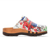 [Showtime] Lukas Clogs Herren mit biegsamer nachhaltiger holzsohle, der bestseller, farbe: showtime (multicolor-westwood), holzclogs woody, woody schuhe, woody shoes, handgemachte holzschuhe aus österreich, kärnten