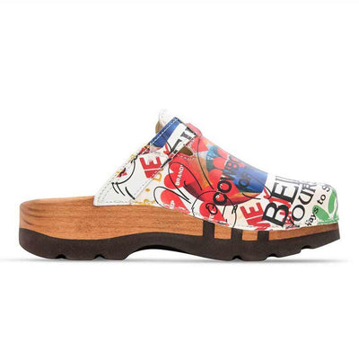 [Showtime] Lukas Clogs Herren mit biegsamer nachhaltiger holzsohle, der bestseller, farbe: showtime (multicolor-westwood), holzclogs woody, woody schuhe, woody shoes, handgemachte holzschuhe aus österreich, kärnten