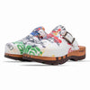 [Showtime] Lukas Clogs Herren mit biegsamer nachhaltiger holzsohle, der bestseller, farbe: showtime (multicolor-westwood), holzclogs woody, woody schuhe, woody shoes, handgemachte holzschuhe aus österreich, kärnten