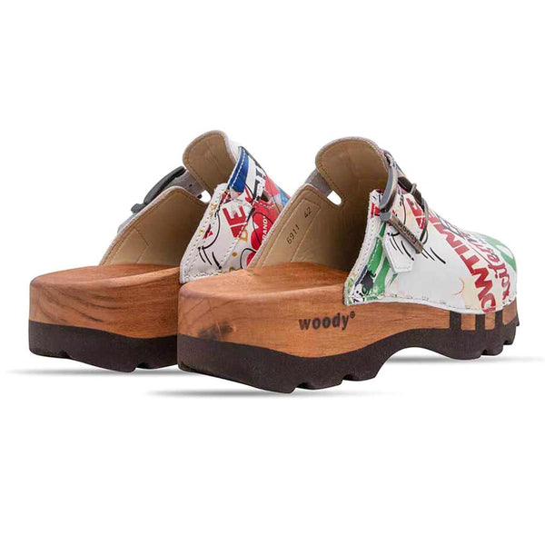 [Showtime] Lukas Clogs Herren mit biegsamer nachhaltiger holzsohle, der bestseller, farbe: showtime (multicolor-westwood), holzclogs woody, woody schuhe, woody shoes, handgemachte holzschuhe aus österreich, kärnten