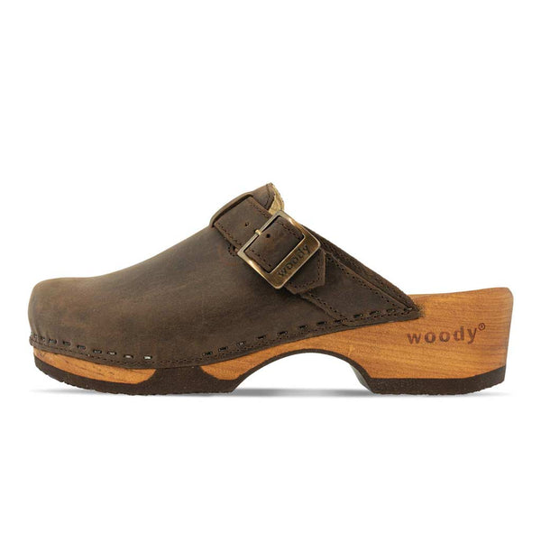 [Caffe] Manu Damen Clog woody Schuhe, Damen Clogs Leder, klassische Clogs für Damen Leder manu, clogs damen mit biegsamer nachhaltiger holzsohle, der bestseller, farbe: caffe (braun), holzclogs woody, woody schuhe, woody shoes, handgemachte holzschuhe aus österreich, kärnten