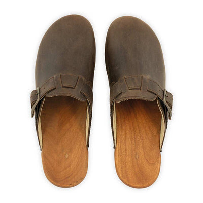 [Caffe] Manu Damen Clog woody Schuhe, Damen Clogs Leder, klassische Clogs für Damen Leder manu, clogs damen mit biegsamer nachhaltiger holzsohle, der bestseller, farbe: caffe (braun), holzclogs woody, woody schuhe, woody shoes, handgemachte holzschuhe aus österreich, kärnten