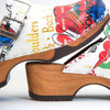 [Showtime] Manu Damen Clog mit biegsamer nachhaltiger holzsohle, der bestseller, holzclogs woody, woody schuhe, woody shoes, handgemachte holzschuhe aus österreich, kärnten, farbe: showtime (multicolor)