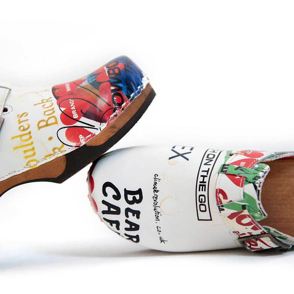 [Showtime] Manu Damen Clog mit biegsamer nachhaltiger holzsohle, der bestseller, holzclogs woody, woody schuhe, woody shoes, handgemachte holzschuhe aus österreich, kärnten, farbe: showtime (multicolor)