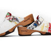 [Showtime] Manu Damen Clog mit biegsamer nachhaltiger holzsohle, der bestseller, holzclogs woody, woody schuhe, woody shoes, handgemachte holzschuhe aus österreich, kärnten, farbe: showtime (multicolor)