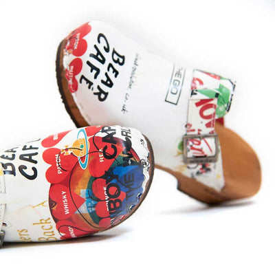 [Showtime] Manu Damen Clog mit biegsamer nachhaltiger holzsohle, der bestseller, holzclogs woody, woody schuhe, woody shoes, handgemachte holzschuhe aus österreich, kärnten, farbe: showtime (multicolor)