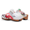 [Showtime] Manu Damen Clog mit biegsamer nachhaltiger holzsohle, der bestseller, holzclogs woody, woody schuhe, woody shoes, handgemachte holzschuhe aus österreich, kärnten, farbe: showtime (multicolor)