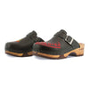 [Schwarz] Manu Kärnten Damen Clog mit stick und biegsamer nachhaltiger holzsohle, der bestseller, farbe: schwarz, holzclogs woody, woody schuhe, woody shoes, handgemachte holzschuhe aus österreich, kärnten