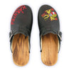 [Schwarz] Manu Kärnten Damen Clog mit stick und biegsamer nachhaltiger holzsohle, der bestseller, farbe: schwarz, holzclogs woody, woody schuhe, woody shoes, handgemachte holzschuhe aus österreich, kärnten