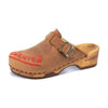 [Tabacco] Manu Kärnten Damen Clog mit stick und biegsamer nachhaltiger holzsohle, der bestseller, farbe: tabacco-braun, holzclogs woody, woody schuhe, woody shoes, handgemachte holzschuhe aus österreich, kärnten