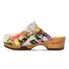 [Kaiser Franz Joseph] Manu Damen Clog mit biegsamer nachhaltiger holzsohle, der bestseller, farbe: kaiser franz joseph (multicolor), holzclogs woody, woody schuhe, woody shoes, handgemachte holzschuhe aus österreich, kärnten