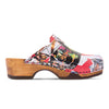 [Kaiser Franz Joseph] Manu Damen Clog mit biegsamer nachhaltiger holzsohle, der bestseller, farbe: kaiser franz joseph (multicolor), holzclogs woody, woody schuhe, woody shoes, handgemachte holzschuhe aus österreich, kärnten