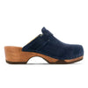 [Navy] Manu Damen Clog mit biegsamer nachhaltiger holzsohle, der bestseller, farbe: avion-blau, holzclogs woody, woody schuhe, woody shoes, handgemachte holzschuhe aus österreich, kärnten