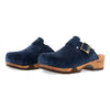 [Navy] Manu Damen Clog mit biegsamer nachhaltiger holzsohle, der bestseller, farbe: avion-blau, holzclogs woody, woody schuhe, woody shoes, handgemachte holzschuhe aus österreich, kärnten