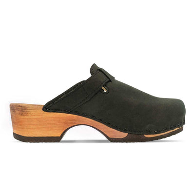 [Nero] Manu Damen Clog mit biegsamer nachhaltiger holzsohle, der bestseller, farbe: nero-schwarz, holzclogs woody, woody schuhe, woody shoes, handgemachte holzschuhe aus österreich, kärnten