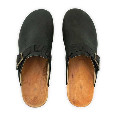 [Nero] Manu Damen Clog mit biegsamer nachhaltiger holzsohle, der bestseller, farbe: nero-schwarz, holzclogs woody, woody schuhe, woody shoes, handgemachte holzschuhe aus österreich, kärnten