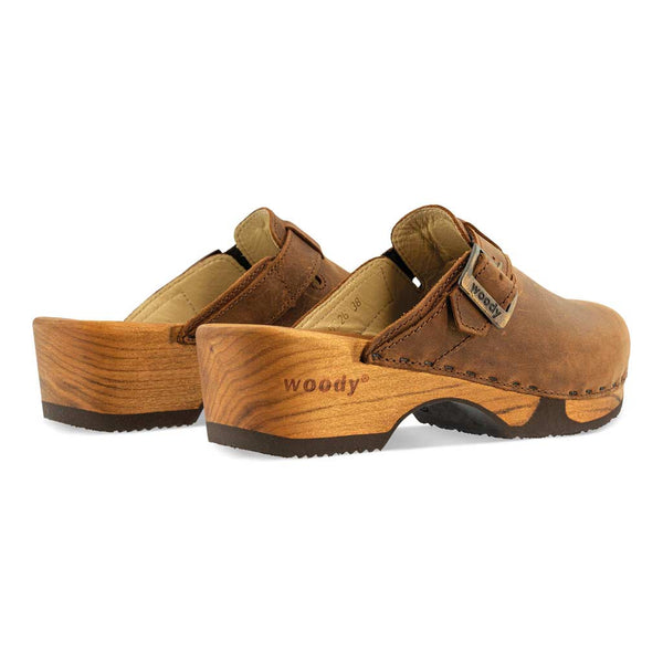 [Tabacco] Manu Damen Clog mit biegsamer nachhaltiger holzsohle, der bestseller, farbe: tabacco-braun, holzclogs woody, woody schuhe, woody shoes, handgemachte holzschuhe aus österreich, kärnten