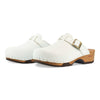 [Weiss] Manu Damen Clog mit biegsamer nachhaltiger holzsohle, der bestseller, farbe: weiss, holzclogs woody, woody schuhe, woody shoes, handgemachte holzschuhe aus österreich, kärnten
