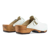 [Weiss] Manu Damen Clog mit biegsamer nachhaltiger holzsohle, der bestseller, farbe: weiss, holzclogs woody, woody schuhe, woody shoes, handgemachte holzschuhe aus österreich, kärnten