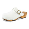 [Weiss] Manu Damen Clog mit biegsamer nachhaltiger holzsohle, der bestseller, farbe: weiss, holzclogs woody, woody schuhe, woody shoes, handgemachte holzschuhe aus österreich, kärnten