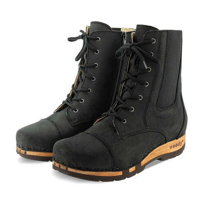 [Nero] Mara Damen Clog Stiefelette woody, farbe: nero (schwarz)