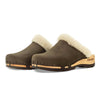 [Cioccolato] Marie gefütterter Damen Clog mit biegsamer nachhaltiger holzsohle, lammfellfutter und kragen, farbe: cioccolato (braun), holzclogs woody, woody schuhe, woody shoes, handgemachte holzschuhe aus österreich, kärnten