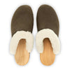 [Cioccolato] Marie gefütterter Damen Clog mit biegsamer nachhaltiger holzsohle, lammfellfutter und kragen, farbe: cioccolato (braun), holzclogs woody, woody schuhe, woody shoes, handgemachte holzschuhe aus österreich, kärnten
