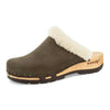 [Cioccolato] Marie gefütterter Damen Clog mit biegsamer nachhaltiger holzsohle, lammfellfutter und kragen, farbe: cioccolato (braun), holzclogs woody, woody schuhe, woody shoes, handgemachte holzschuhe aus österreich, kärnten