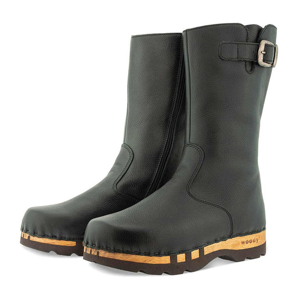 [Nero] Mario Herren Clog Fellstiefel woody, farbe: nero (schwarz), winterschuhe, wollfutter