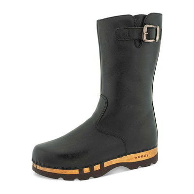 [Nero] Mario Herren Clog Fellstiefel woody, farbe: nero (schwarz), winterschuhe, wollfutter