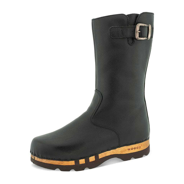 [Nero] Mario Herren Clog Fellstiefel woody, farbe: nero (schwarz), winterschuhe, wollfutter
