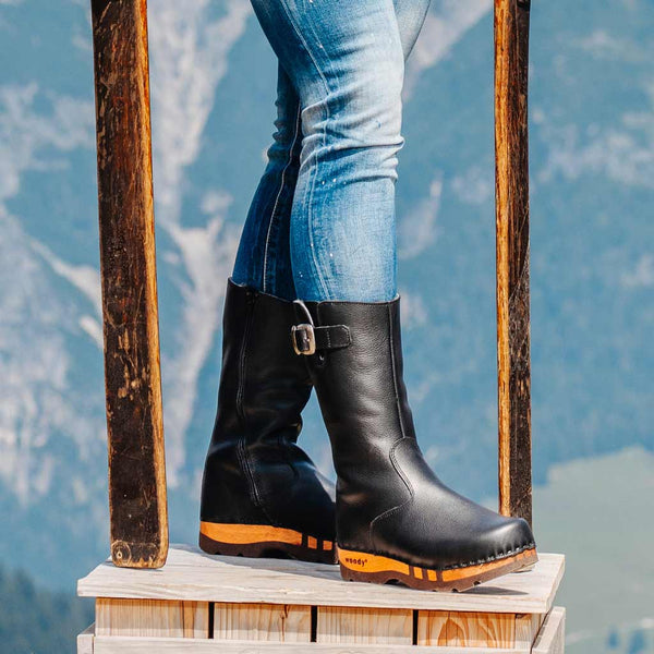[Nero] Mario Herren Clog Fellstiefel woody, farbe: nero (schwarz), winterschuhe, wollfutter