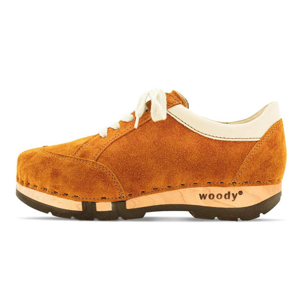 [Papaya-Creme] Mary Damen Clog Sneaker Papaya Damenclogs Sneakers - mary-farbe: papaya (orange)-schwarz_sneaker-damen-woody leder clogs damen. holzclogs, holzschuhe bestellen.