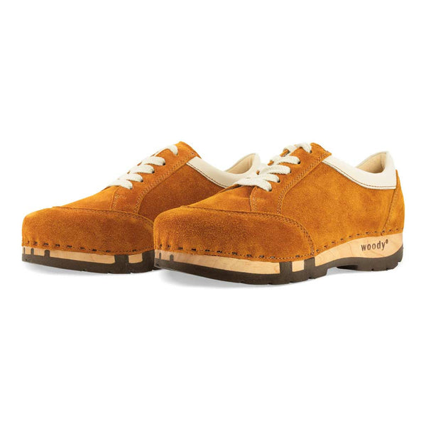 [Papaya-Creme] Mary Damen Clog Sneaker Papaya Damenclogs Sneakers - mary-farbe: papaya (orange)-schwarz_sneaker-damen-woody leder clogs damen. holzclogs, holzschuhe bestellen.