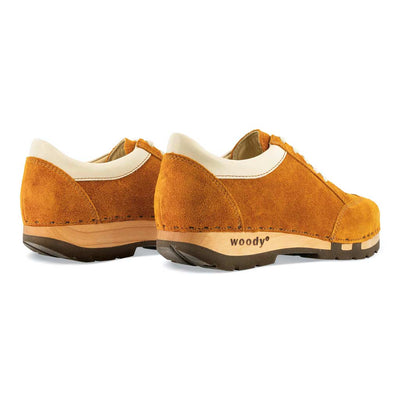 [Papaya-Creme] Mary Damen Clog Sneaker Papaya Damenclogs Sneakers - mary-farbe: papaya (orange)-schwarz_sneaker-damen-woody leder clogs damen. holzclogs, holzschuhe bestellen.