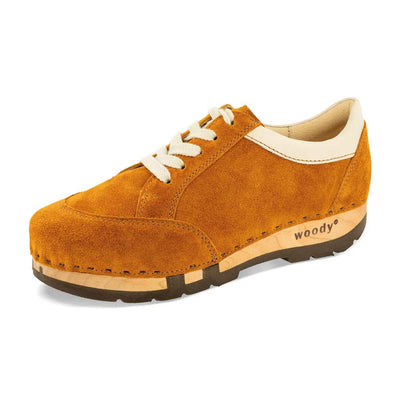 [Papaya-Creme] Mary Damen Clog Sneaker Papaya Damenclogs Sneakers - mary-farbe: papaya (orange)-schwarz_sneaker-damen-woody leder clogs damen. holzclogs, holzschuhe bestellen.