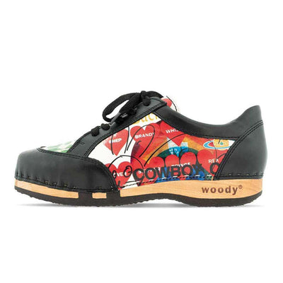 [Showtime] Mary Damen Clog Sneaker woody holzschuhe. damen clogs, flexible, biegsame holzsohle. holzclogs, sneaker clogs damen, damen clogs mit fussbett. woody leder clogs damen. holzclogs, holzschuhe bestellen, farbe: showtime (by Vivienne Westwood)